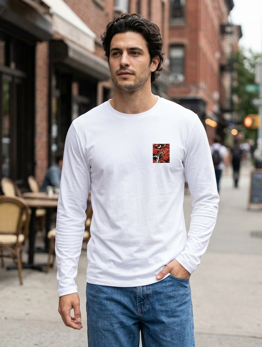 LEON Men’s Full Sleeve Printed T-Shirt | 100% Cotton 180 GSM Single Jersey LEON