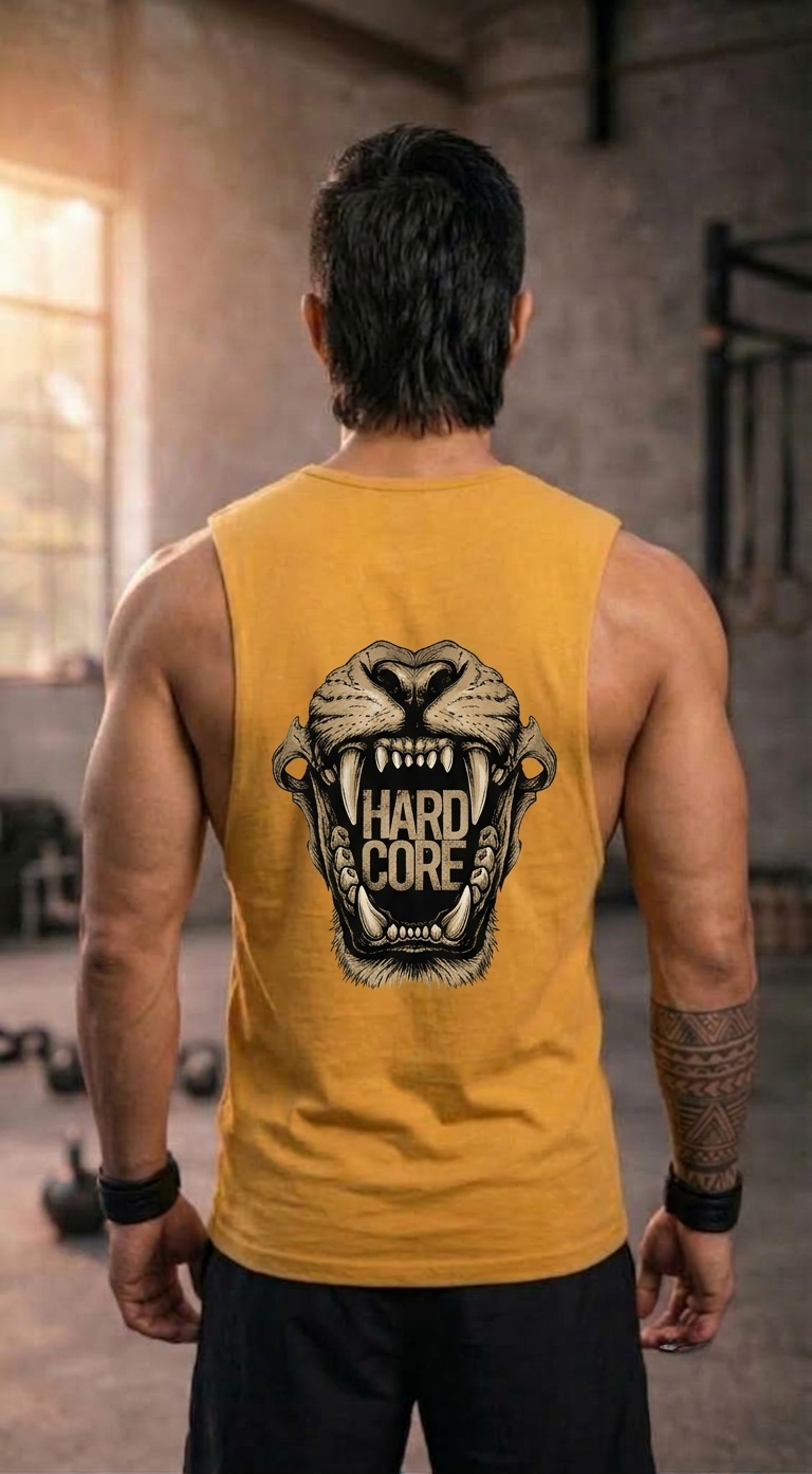 LEON Men’s Sleeveless Printed Cotton Workout Gym Vest