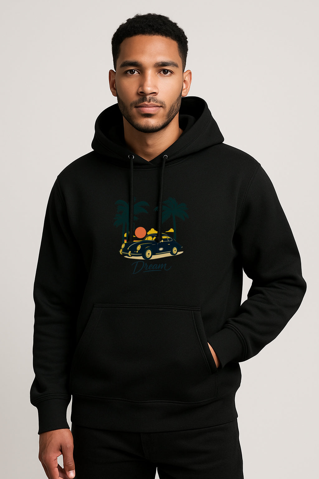 Dream Printed Kangaroo Pocket Full Sleeve  Pullover Hoodie
