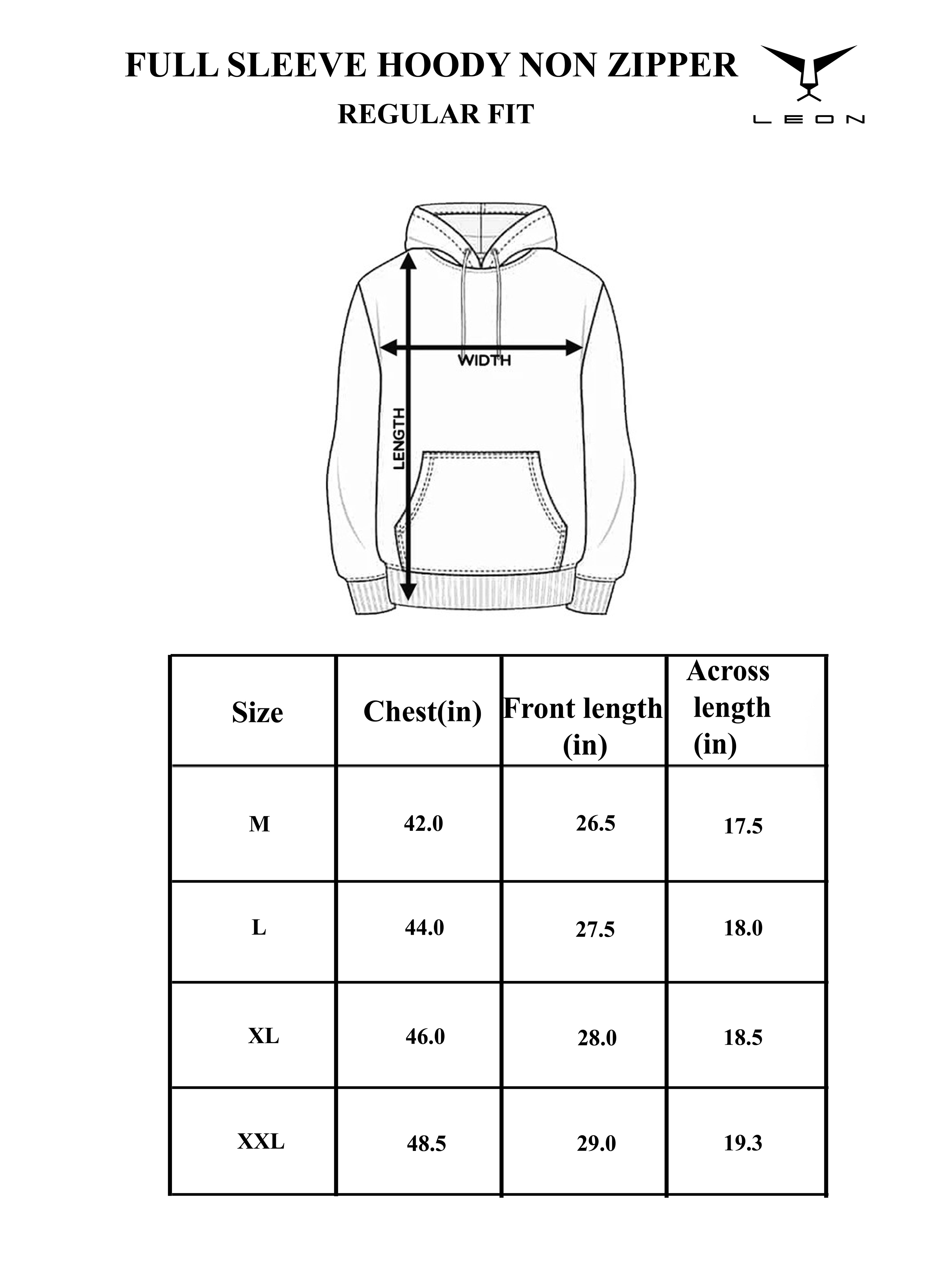 Leon Stamp Printed Kangaroo Pocket Full Sleeve  Pullover  Hoodie LEON