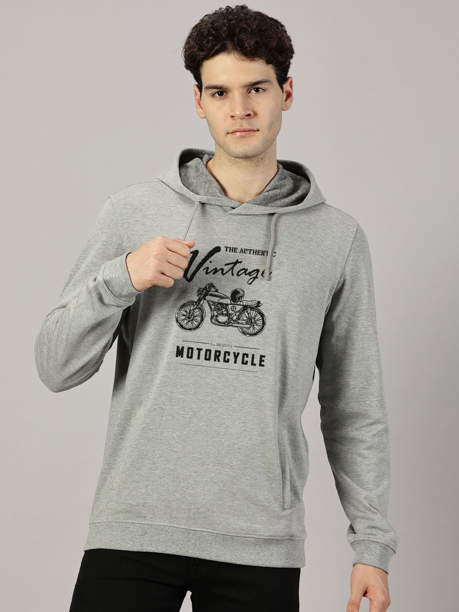 Motor Cycle Printed Cut Pocket Full Sleeve Pullover Hoodie