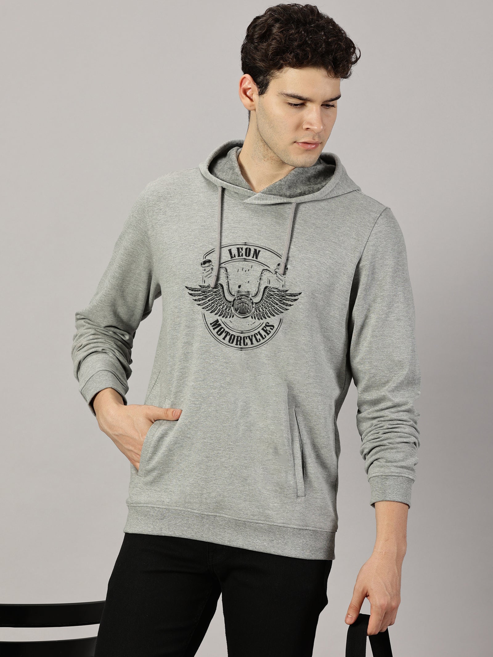Motor Wings  Printed Cut Pocket Full Sleeve Pullover Hoodie