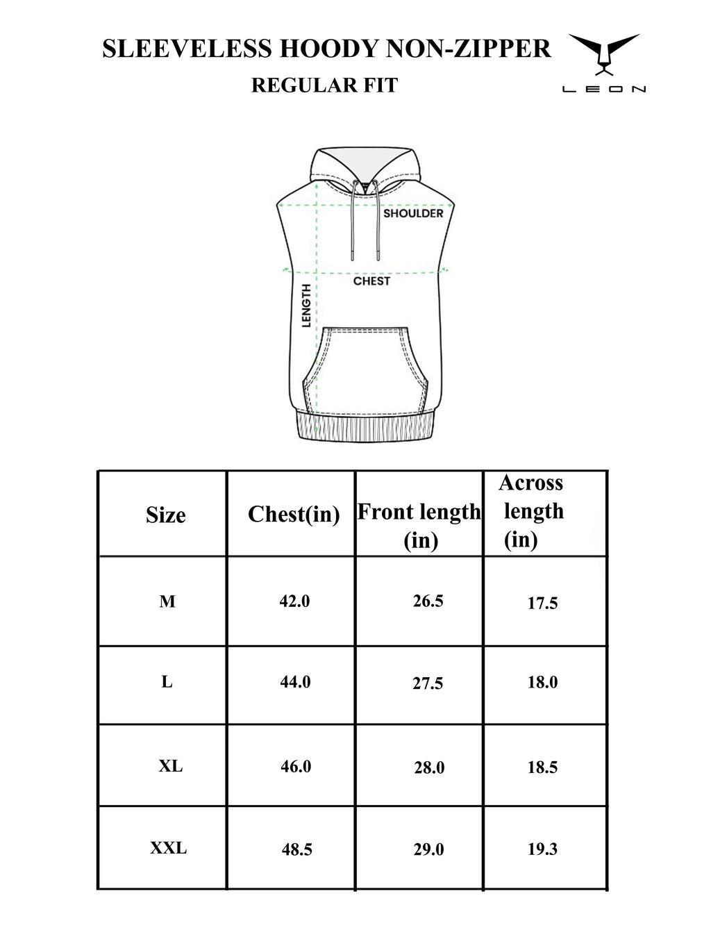 Leon Printed Sleeveless Pullover Hoodie LEON