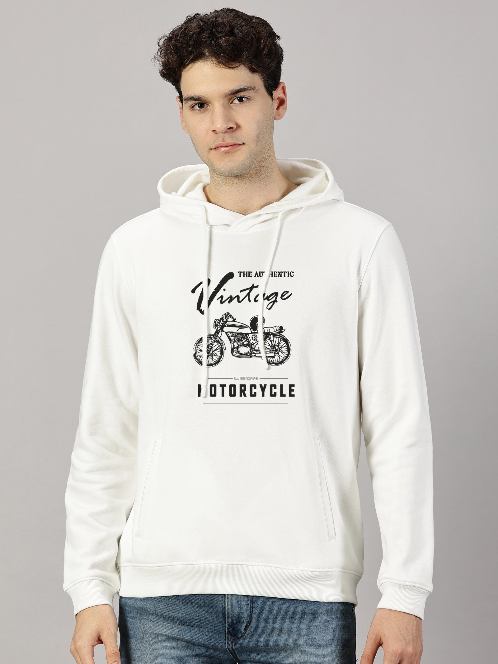 Motor Cycle Printed Cut Pocket Full Sleeve Pullover Hoodie