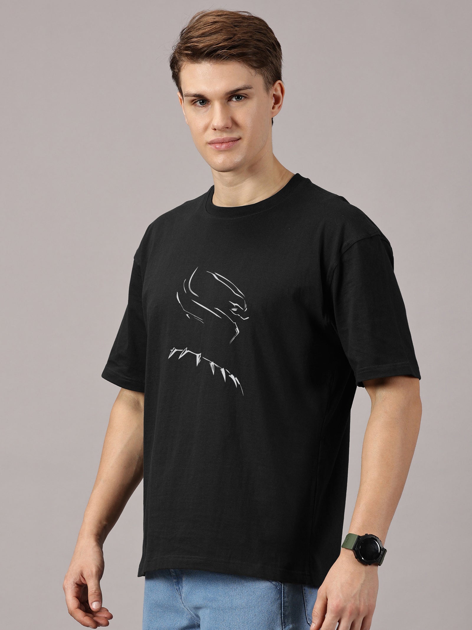 Wakanda Printed Oversized Drop Shoulder T-Shirt