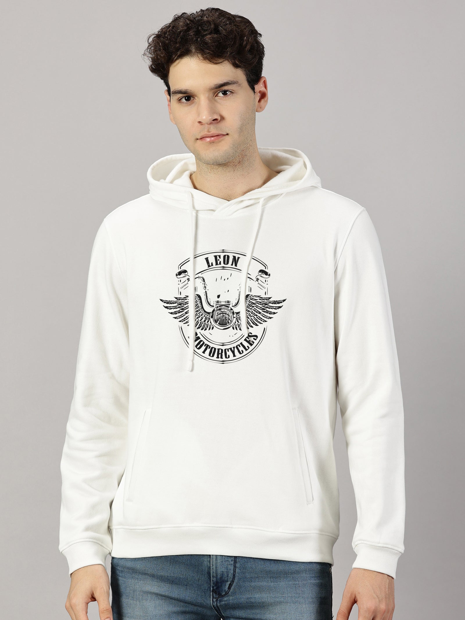 Motor Wings  Printed Cut Pocket Full Sleeve Pullover Hoodie